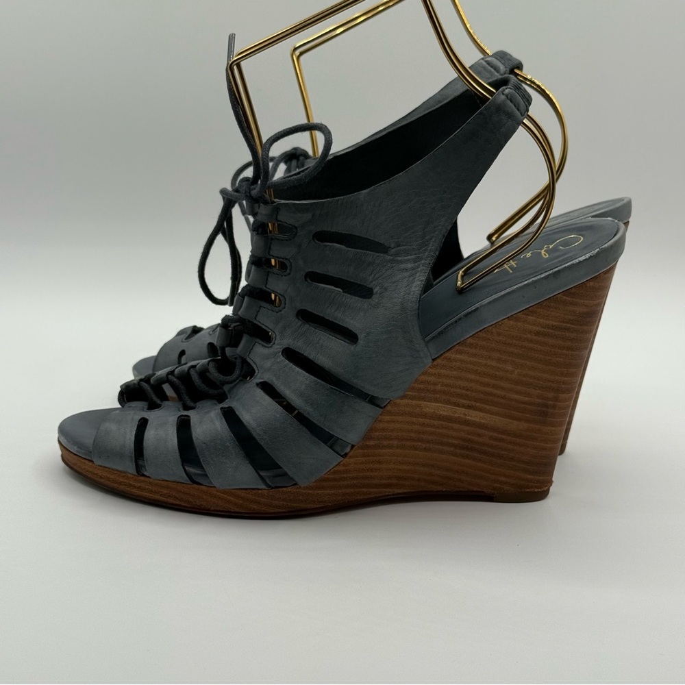 Cole Haan Nike Air Skye Lace Up Strappy Gladiator Wedge Size 10B - Picture 2 of 15